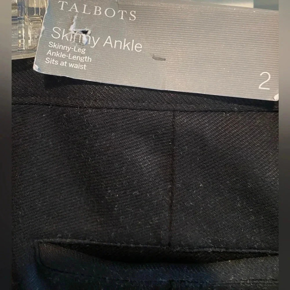 Talbots Skinny Leg Ankle Length Equestrian Style Black Knit Pants Women’s 2 NWT - Picture 10 of 15